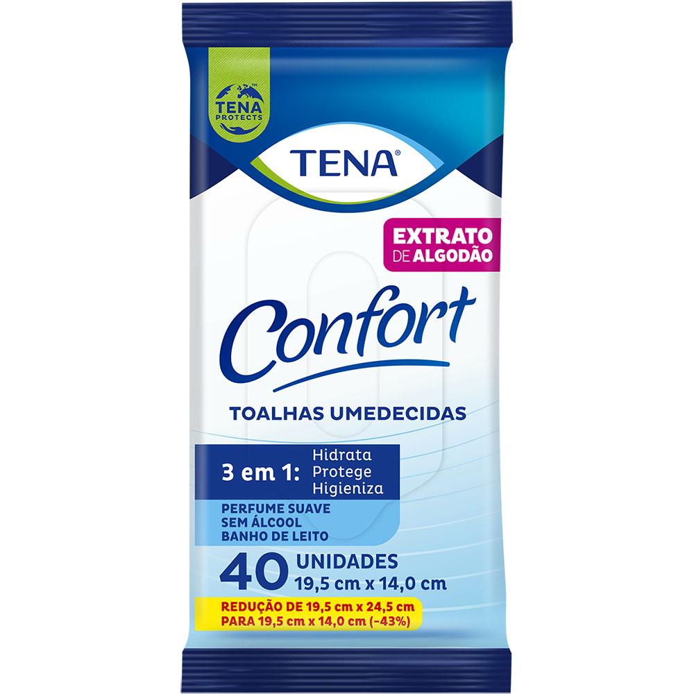 TOALHAS UMEDECIDAS TENA CONFORT 19,5X14CM C/40UN                                                    