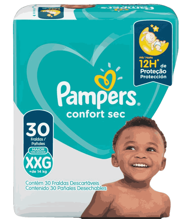 FRALDA PAMPERS CONFORT SEC XXG MEGA 30 UNIDADES                                                     