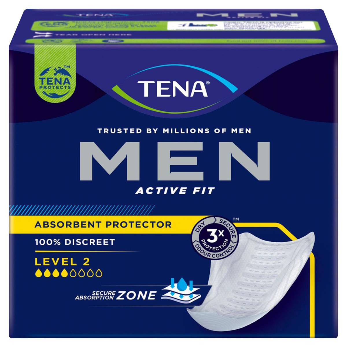 ABSORVENTE TENA MEN LEVEL 2 MEDIUM COM 10 UNIDADES                                                  